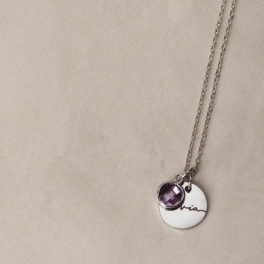 Personalisierte Namenskette mit Gravur, Geburtsstein-Anhänger, Stapelbarer Schmuck, Geburtstagsgeschenk für Frauen, Mutter, Ehefrau, Tochter, Freundin