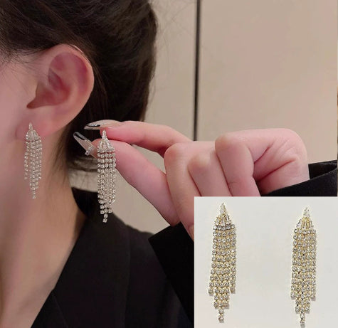 Sterling Silver Needle Tulip Stud Earrings For Women
