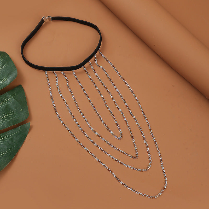 Joyería corporal elástica multicapa de moda creativa para mujer con cadena para el muslo