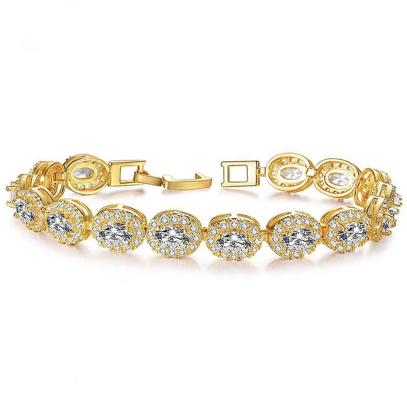 Oval Diamond Zircon Colorful Women's Bracelet
