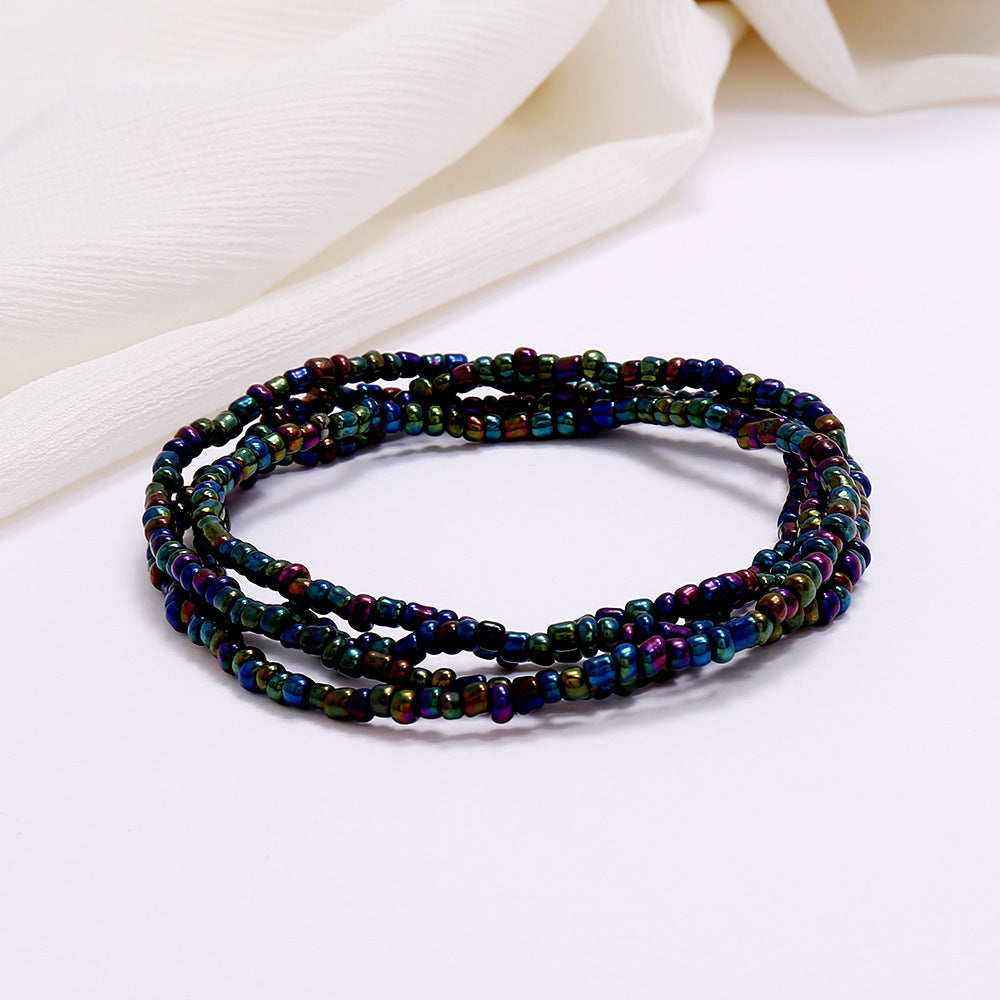 Women's Colorful Beaded Elastic Waist Chain