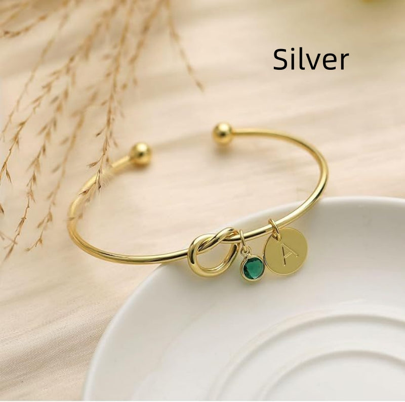 Couple's Commemorative 26 Letter Pendant Bracelet