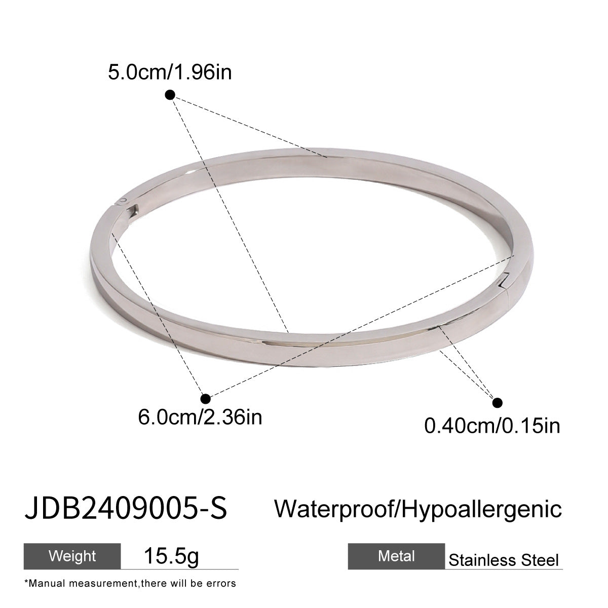 European And American Stainless Steel Glossy Buckle Bracelet
