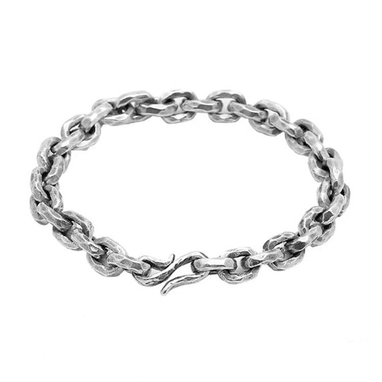 Handgehämmerter Klang Armreif Thailändisches Silber Vintage Herren
