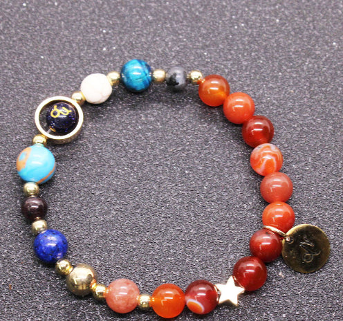 Twelve Constellation Blue San Constellation Bracelet 8mm Agate