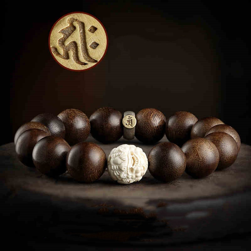 Pulsera de Agarwood Pulsera de Marfil de Mamut Buda para Mujer