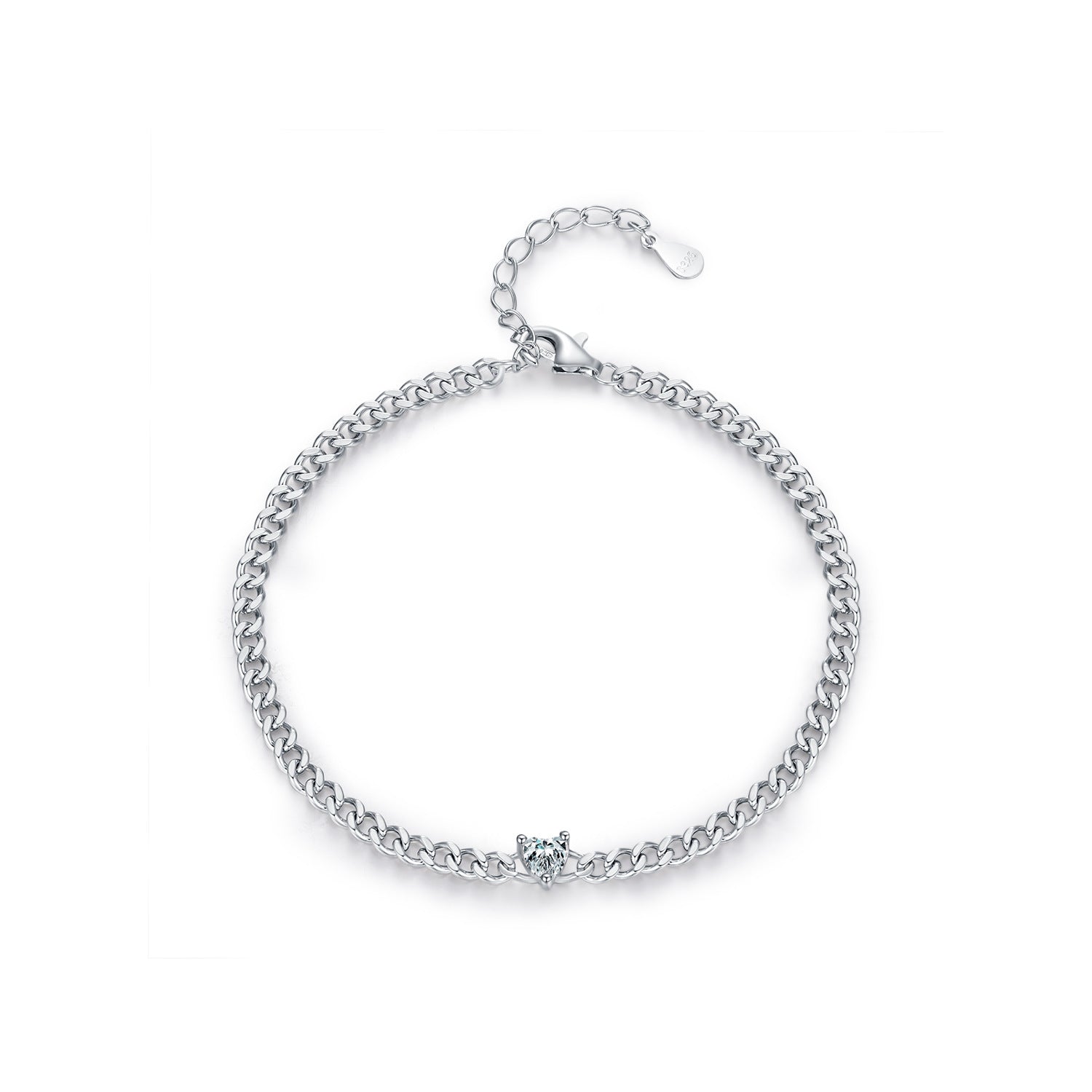 Fashion Single Diamond Heart Bracelet Women