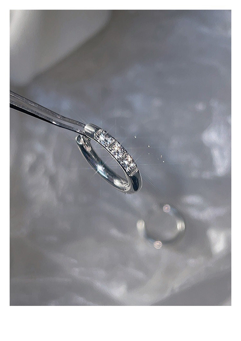 Geometrischer Strass-Zirkonia-Ohrenclip für Damen, schlicht