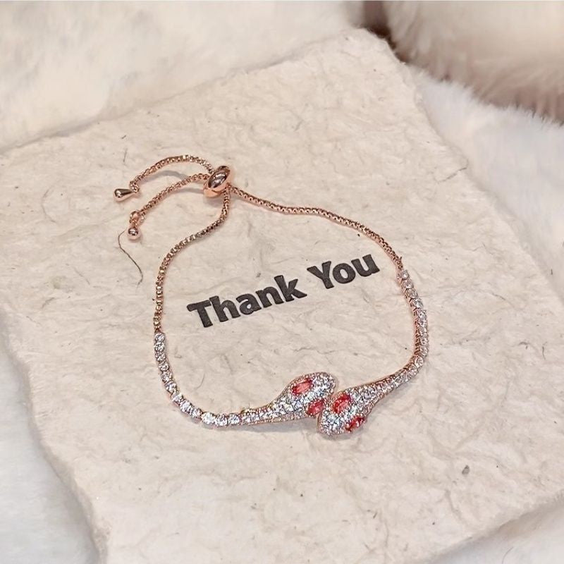 Women's Fashion And Fully-jewelled Snake Bracelet