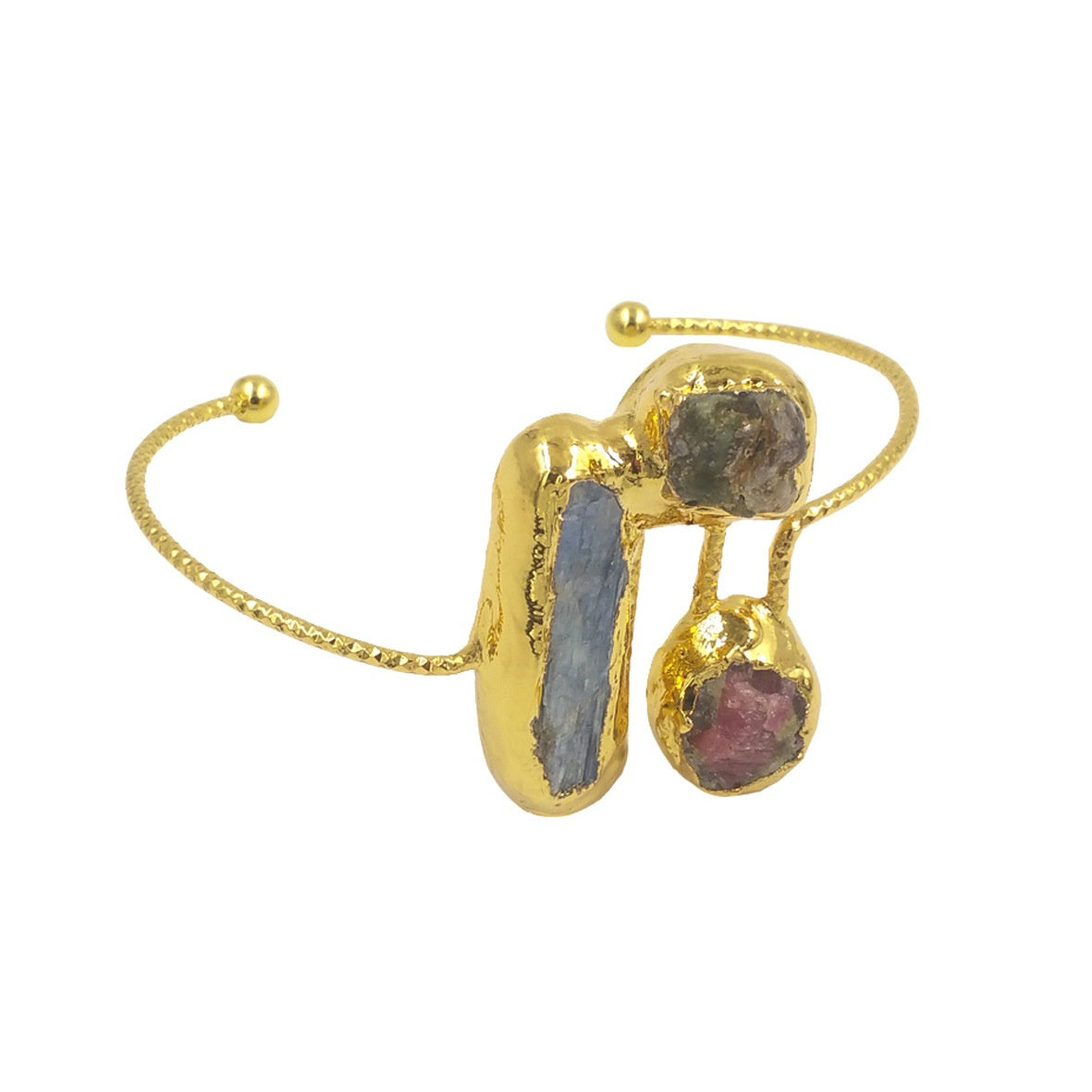 Klassisches Design unregelmäßiges Turmalin Armband mit blauem Stein, verstellbar