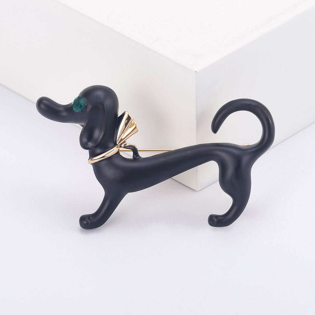 Niedliche tropfende Ölwursthund-Tiermotiv-Anstecknadel im einfachen Stil, Brosche, Ornament