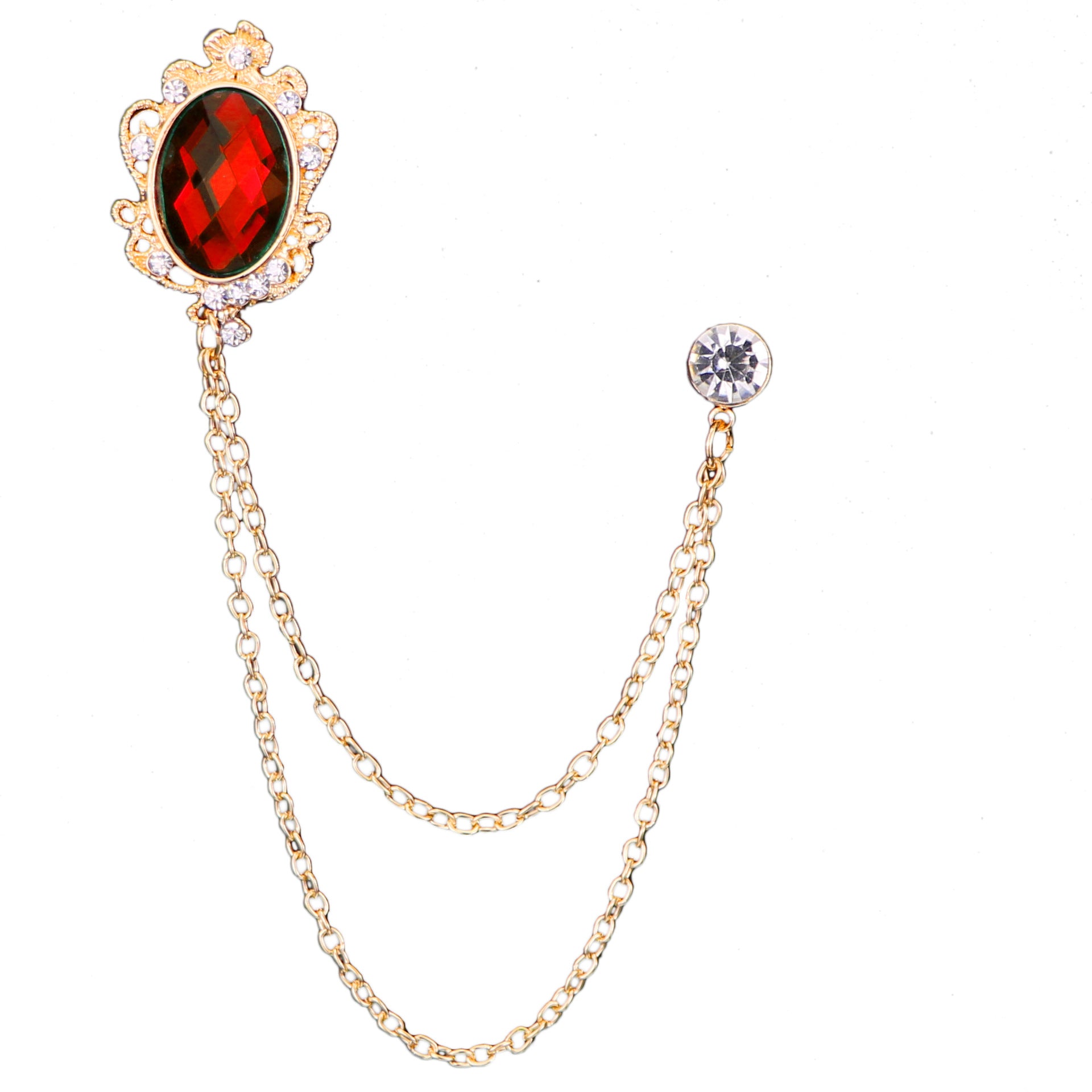 Juwelenbesetzte Quastenkette Brosche Herren Accessoires Abzeichen