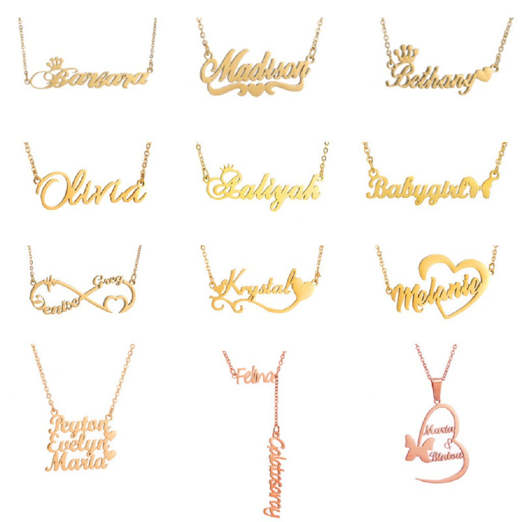 Personalized Stainless Steel Custom Cut Name Necklace Private Custom