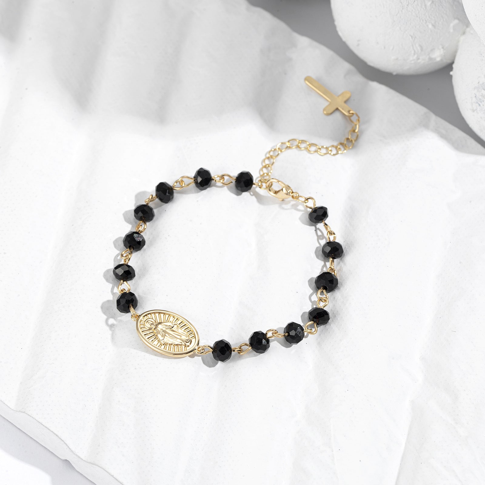 Beaded Bracelet Oval Medal Crystal Easter