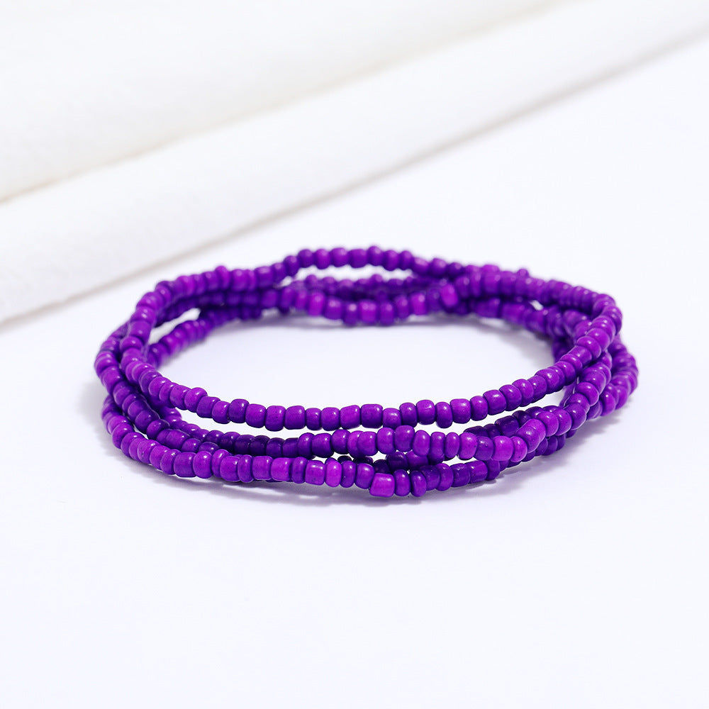 Women's Colorful Beaded Elastic Waist Chain