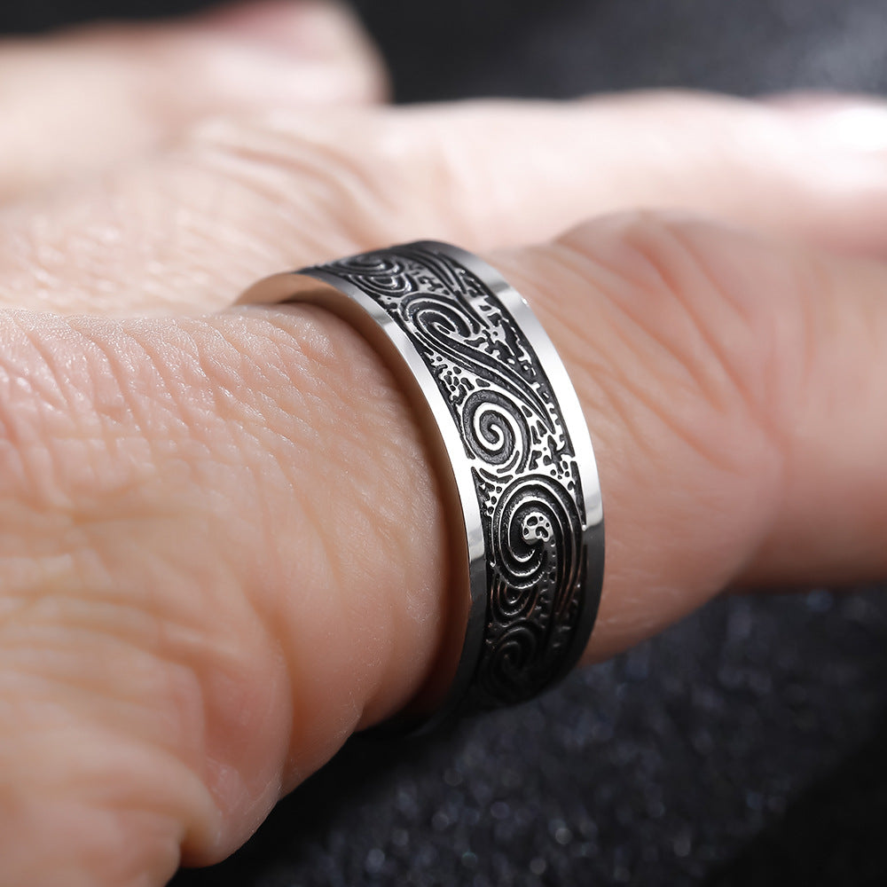 Titanstahl Retro Herrenring