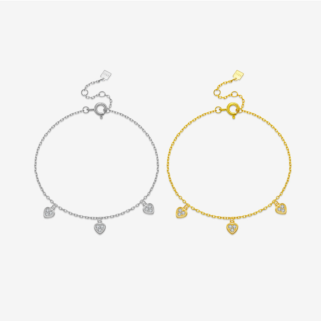 Silbernes Liebesanhängerarmband für Frauen