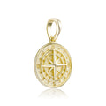925 Silver Compass Compass Hip Hop Pendant Necklace