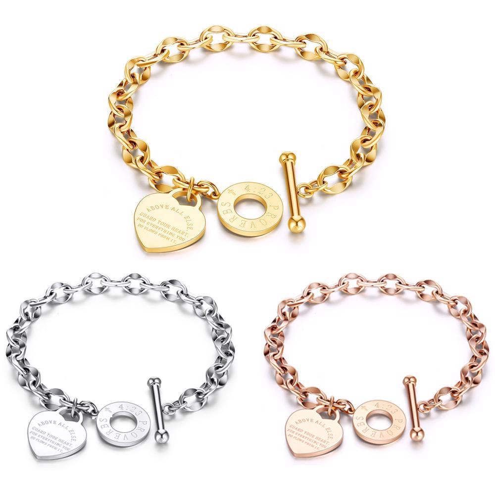 Heart-shaped Stainless Steel Heart-shaped Bracelet Light Luxury Ornament