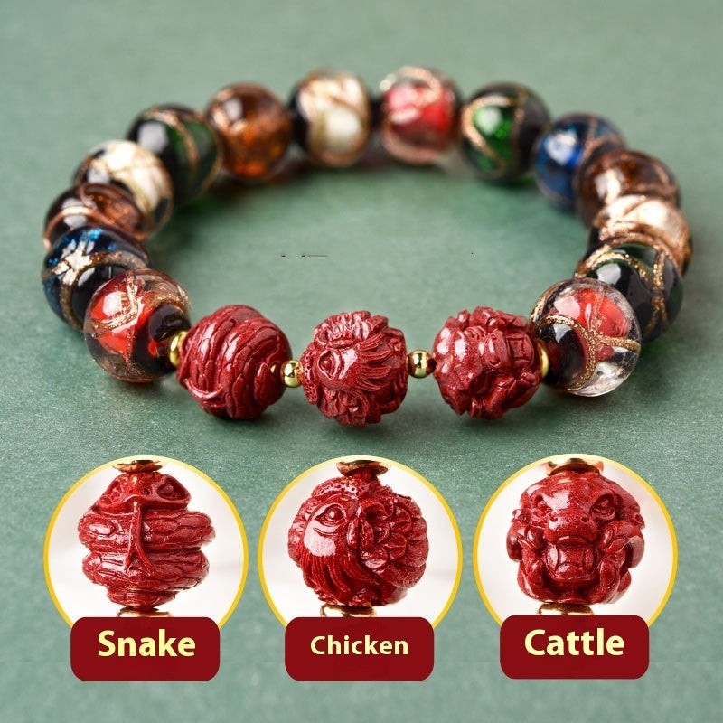 Pulsera esmaltada Pulsera tres en uno Conejo Dragón Ratón Serpiente Caballo Conejo