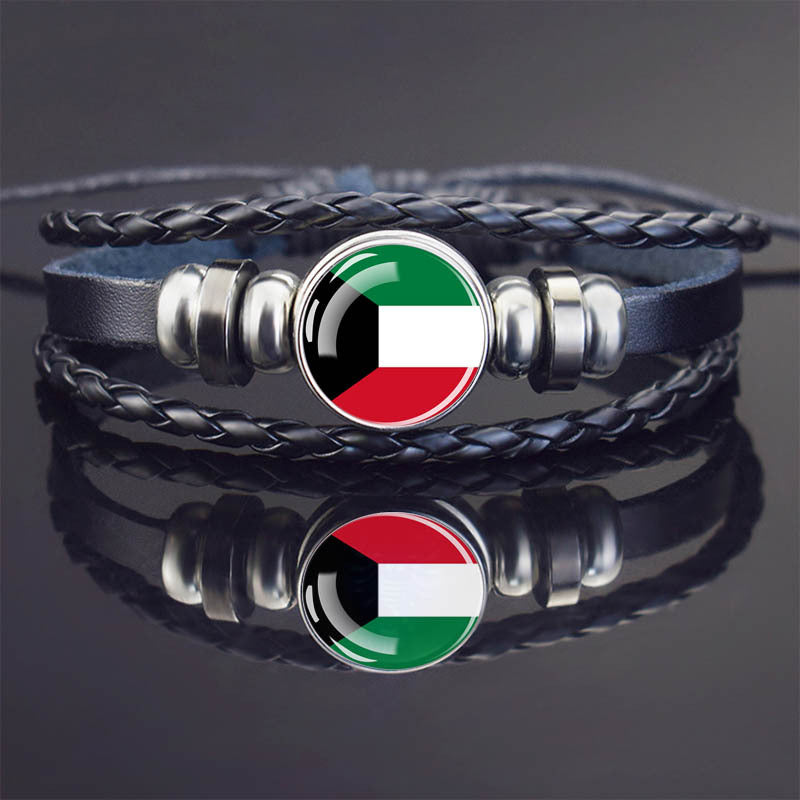 World Flag Bracelet Woven Twisted