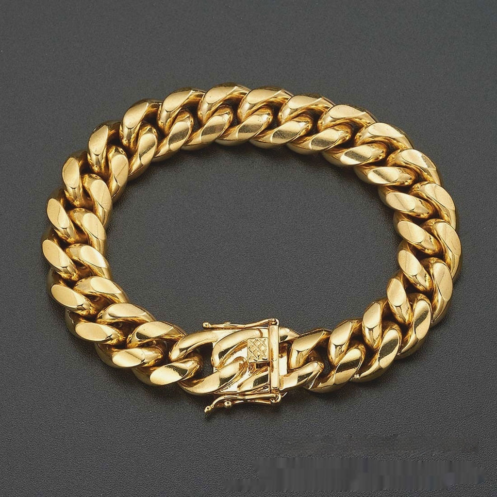 Brazalete de acero de titanio con hebilla de cabeza de dragón, adorno de acero inoxidable