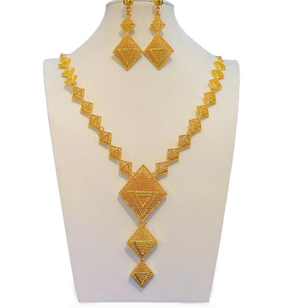 Traje de joyas de oro, collar, pulsera, pendientes y anillo de boda nupcial árabe