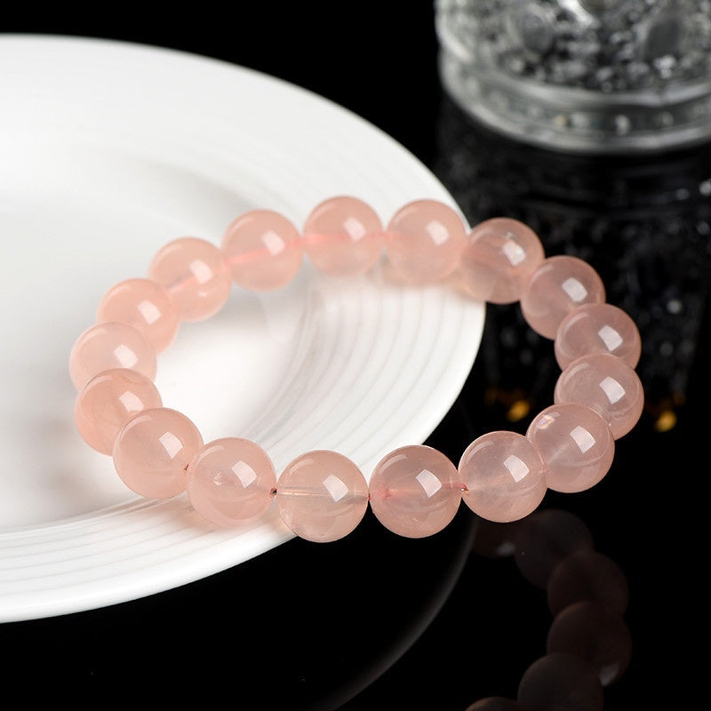 Pulsera de cuentas redondas de caballo color pomelo, grado 7A natural, hidratante corporal