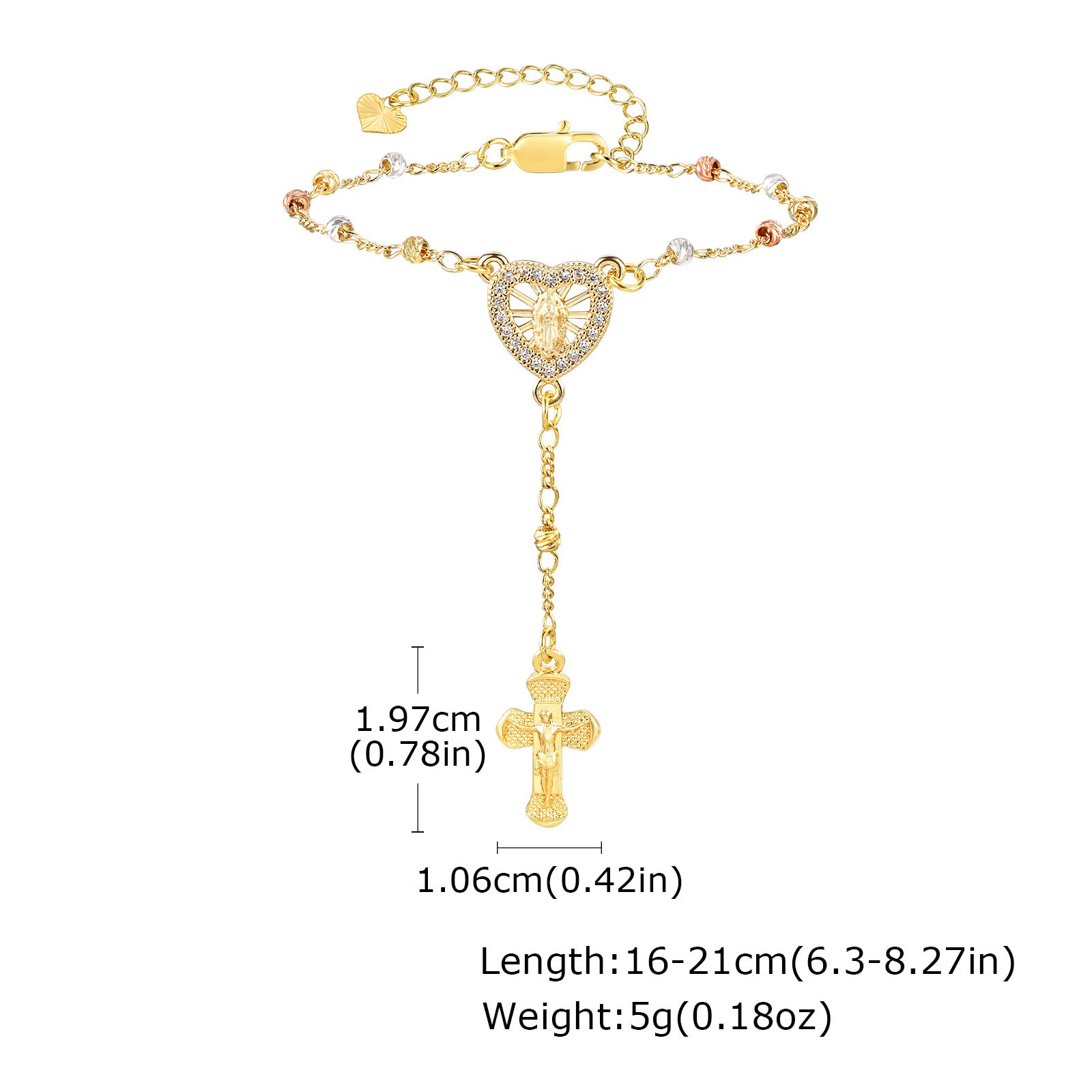 Pearl Oval Lady Cross Bracelet