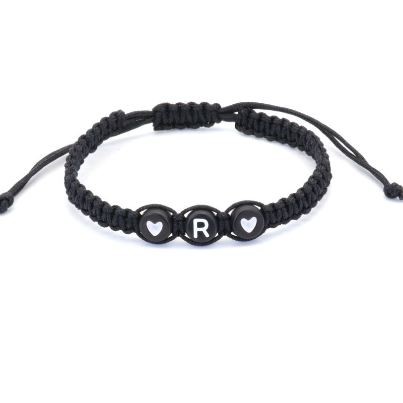 26 English Letters Love Heart Hand Woven Hand Rope