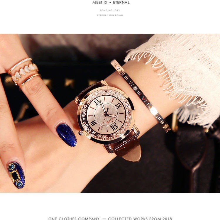 Reloj de cuarzo retro para mujer, con correa de diamantes de imitación, de moda coreana, para estudiante