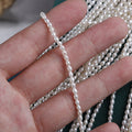 Material de joyería de cadena fina con perlas de agua dulce naturales