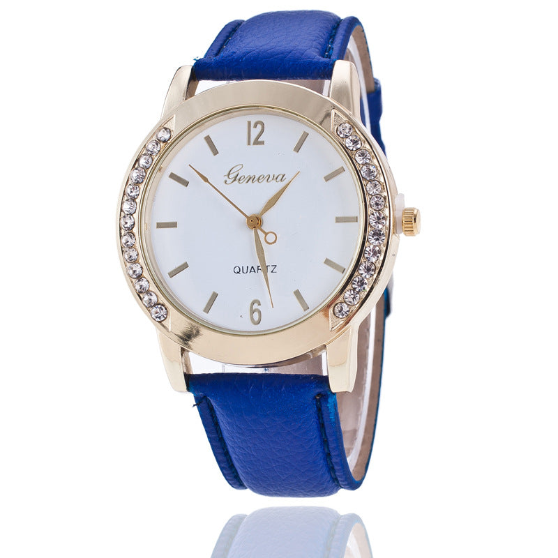 Reloj de cuarzo de diamantes Geneva para mujer