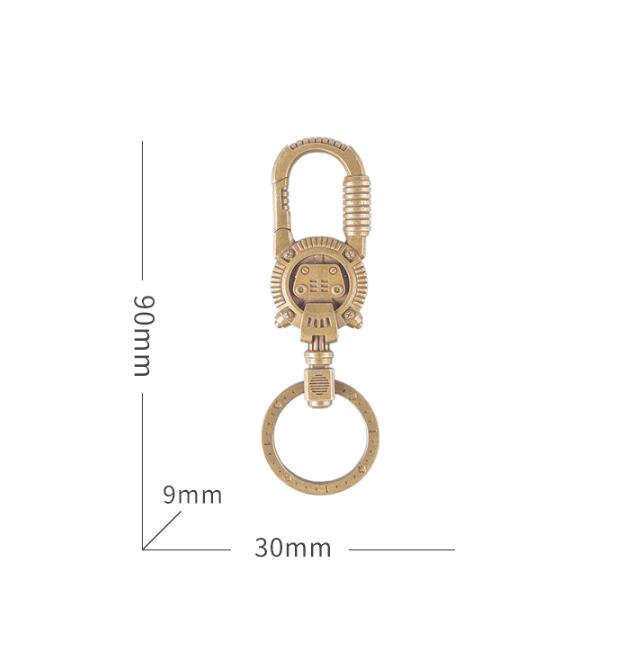 Llavero Colgante de Bolso Steampunk Retro Mecánico de Latón Puro