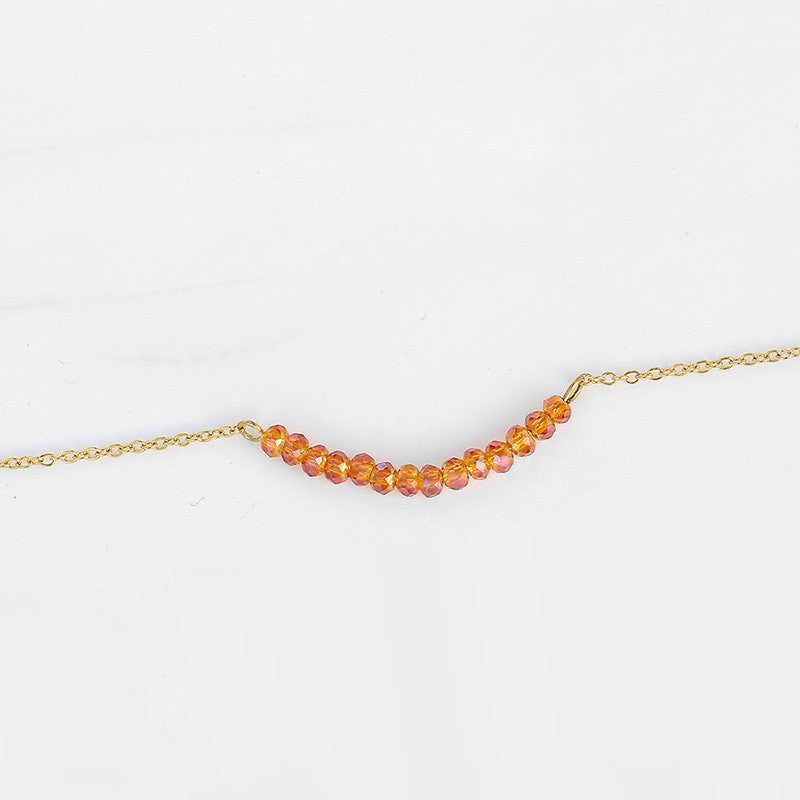 Collar de Cristal con Cuentas de Acero de Titanio 316L