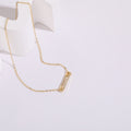 Colgante de circonita con broche, diseño personalizado, collar versátil de 14k