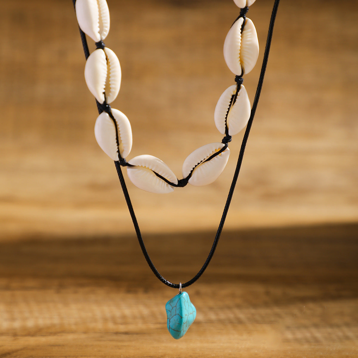 Muschelkette unregelmäßig Türkis Halskette für Herren Schlüsselbeinkette Schmuck