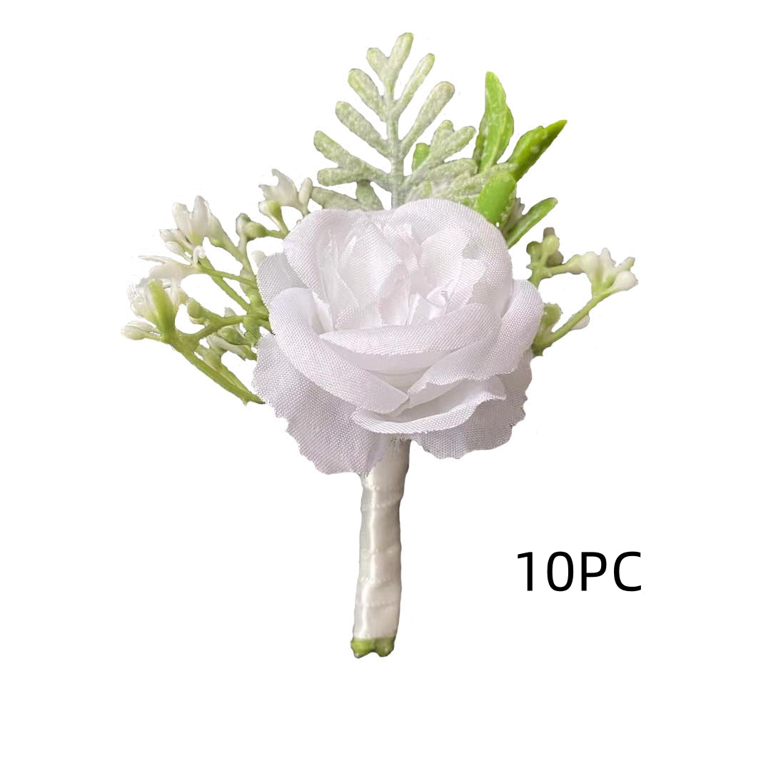 Koreanischer Stoff Braut und Bräutigam Korsage Rose Kleine Knospen Seidenblume vor der Heirat