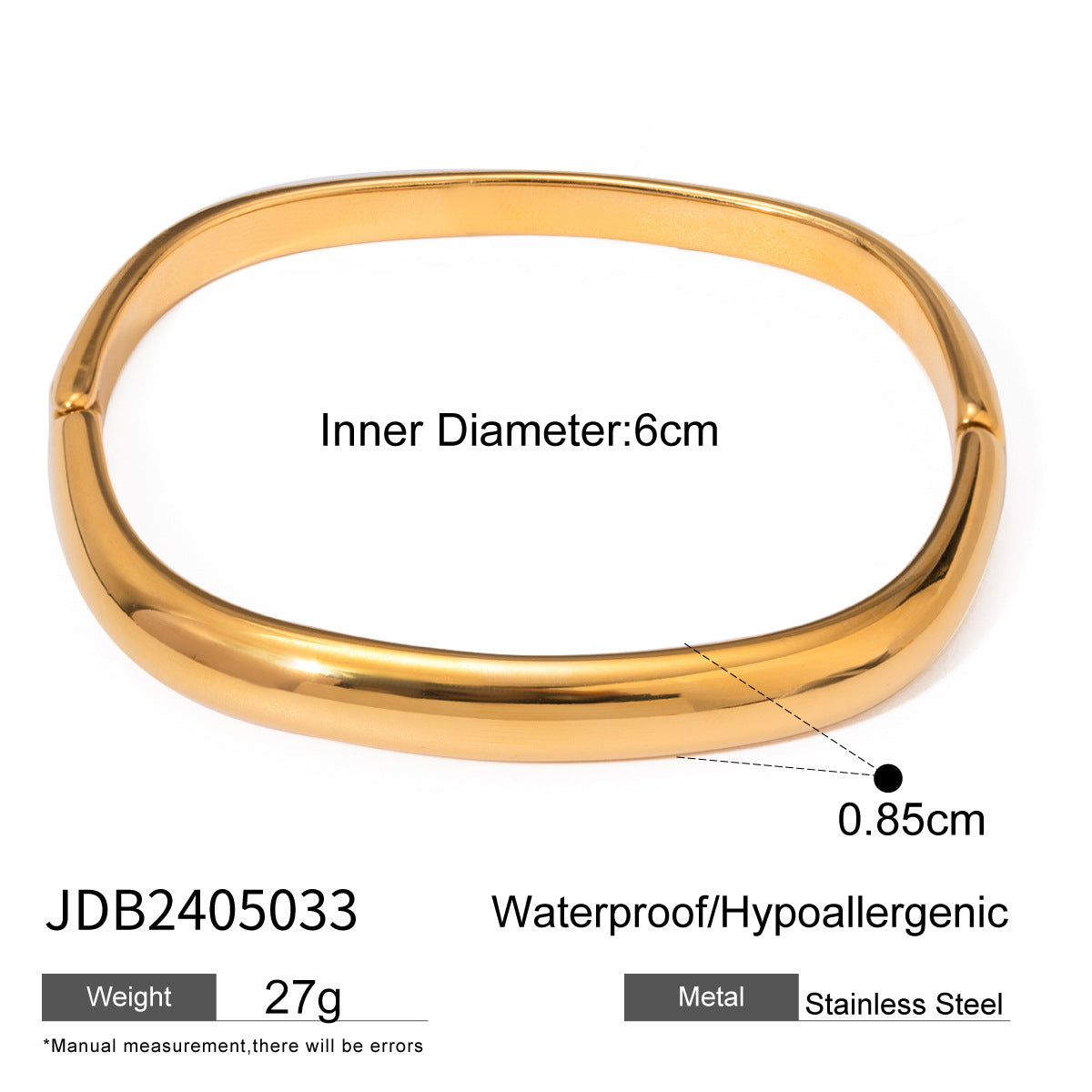 European And American Stainless Steel Exaggerated Gold Bracelet
