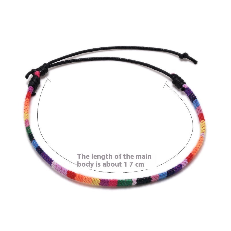 Rainbow Color Ethnic Style Bracelet Anklet Accessories