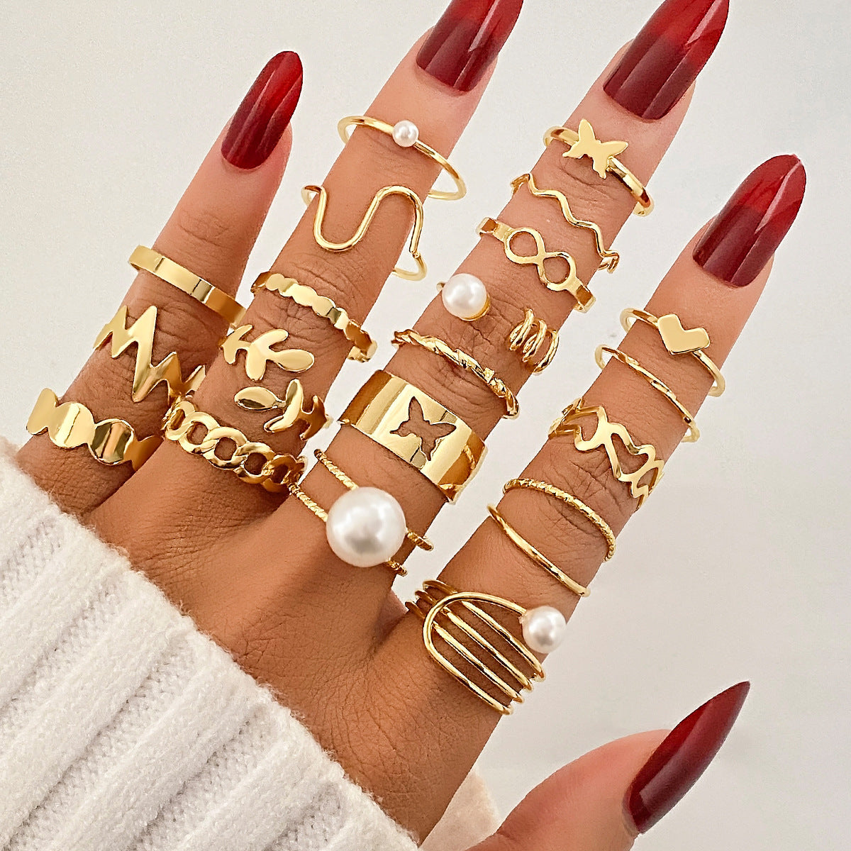 Ring Damen Nischen Senior Knöchelring 23-teiliges Set