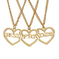 Golden Three Petals Heart-shaped Stitching Pendant Necklace Jewelry