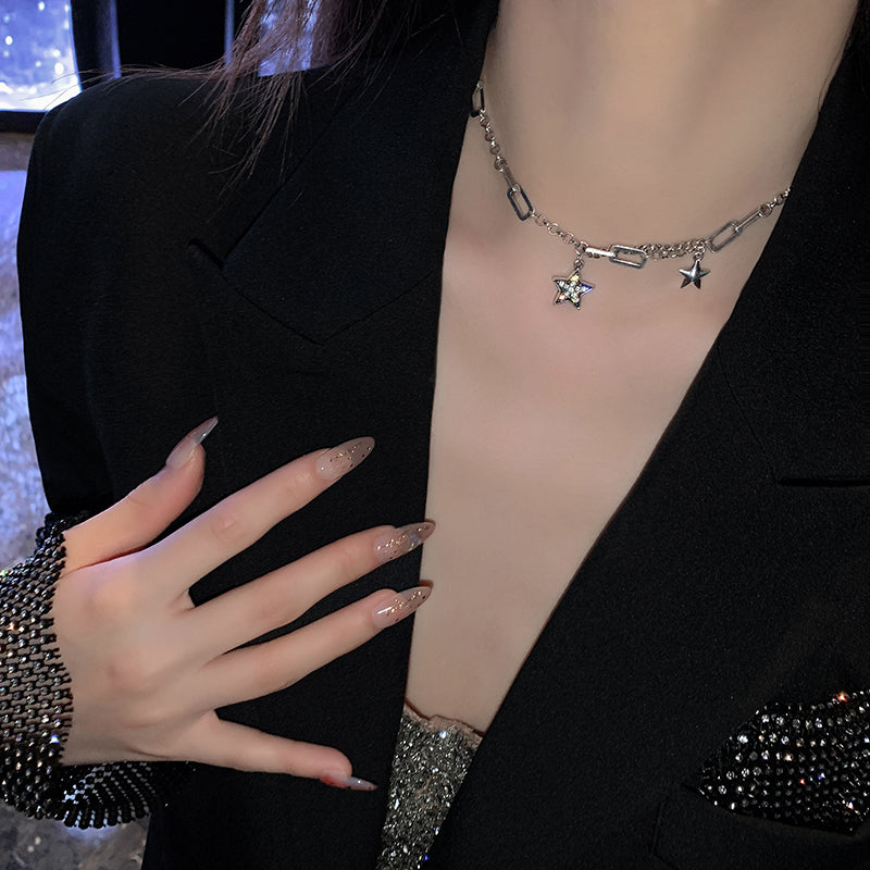 Collar Hip Hop Cool Star para mujer, moda de lujo ligero