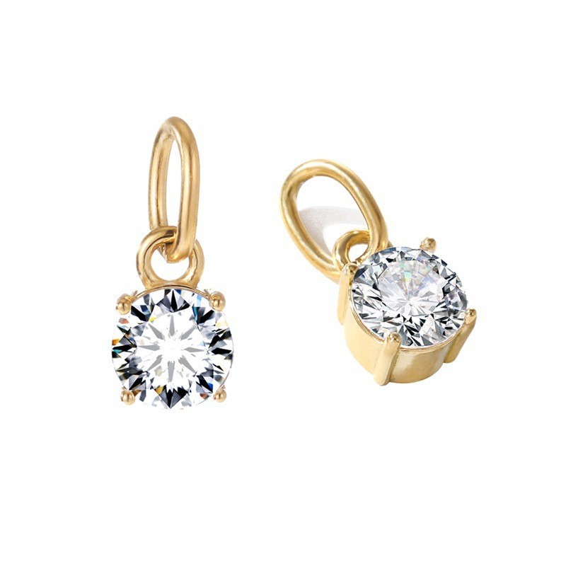 Ornament All-match Neue Edelstahl Runde Accessoires Diamant Damenanhänger