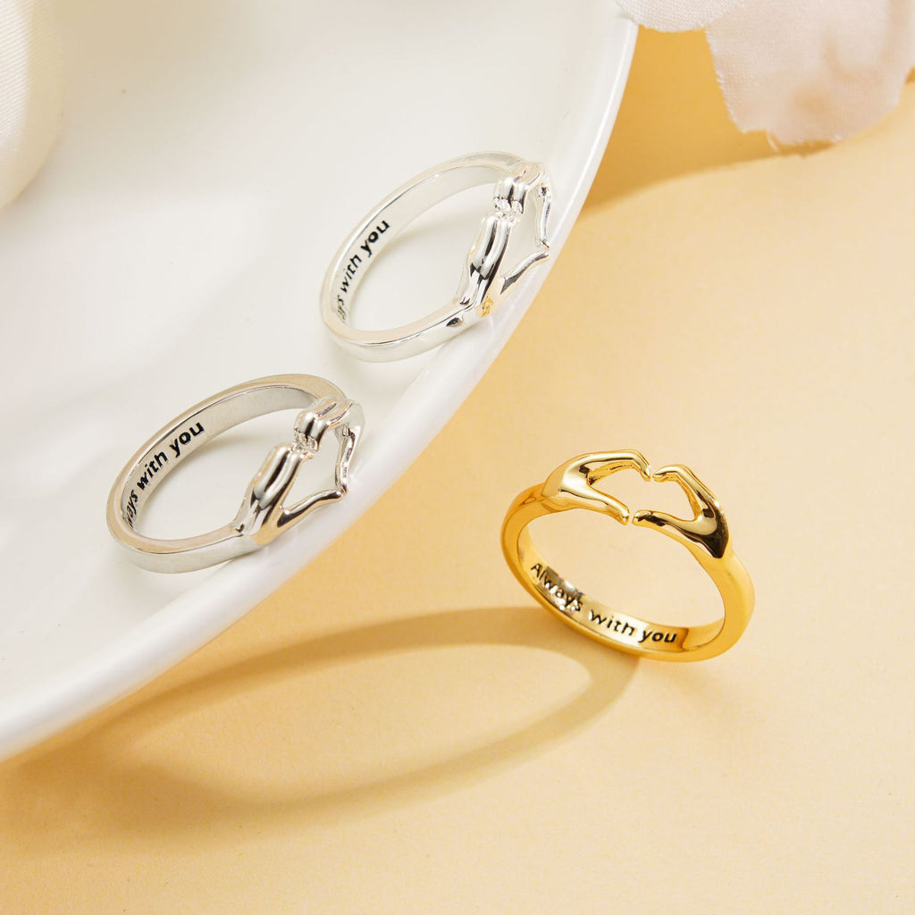 Romantische Hände Herz Ring Paar Partnerringe