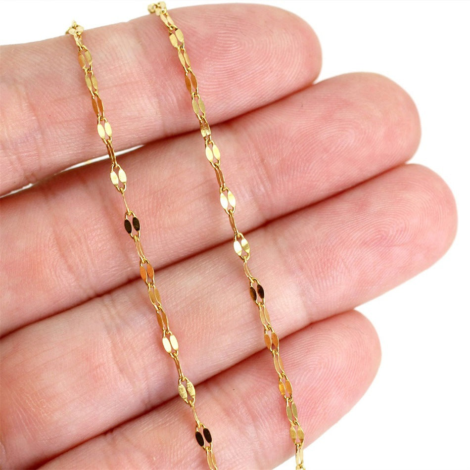 Tobilleras Sencillas de Acero Inoxidable Bañadas en Oro con Diseño de Labio