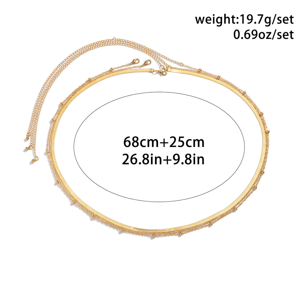 Classic Flat Snake Link Waist Chain Imitation Pearl Beads for Women Sexy Belly Body Chains Jewelry Party Summer Street
