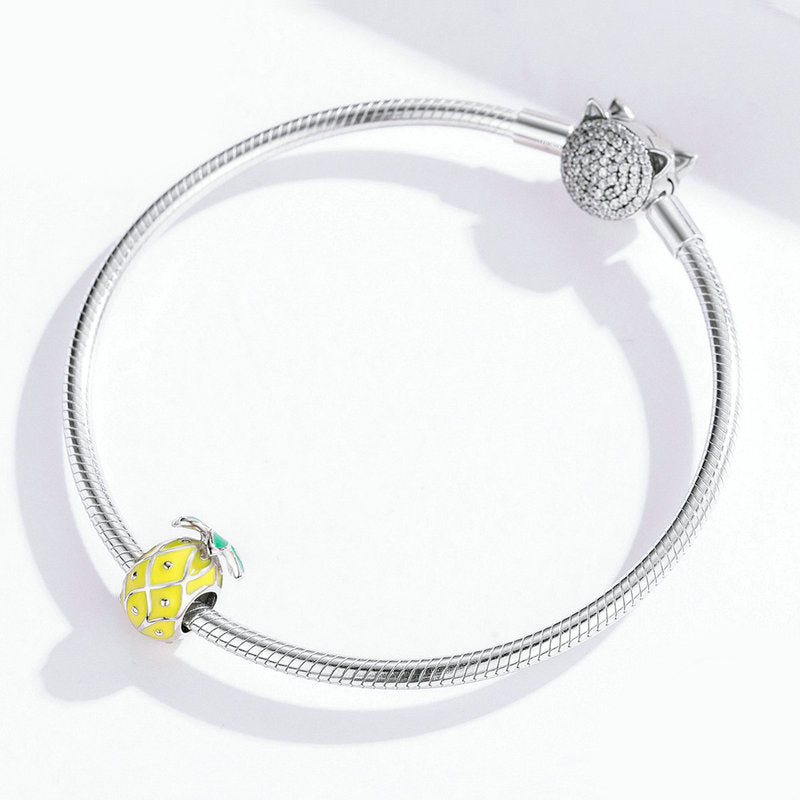 Mode Schlicht S925 Silber Ananas Armband Perlen