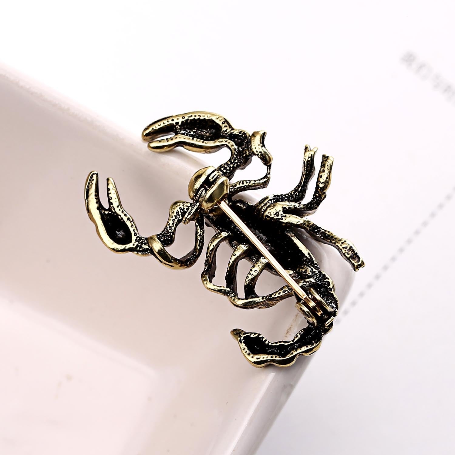Pintura de escorpión al óleo, broche de animal, insecto con personalidad
