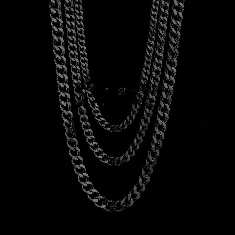 18ct Gold Vacuum Plated Two-sided Polished Cuban Chain For Men